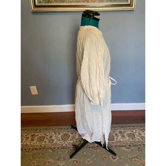 UNIQLO White 3/4 Sleeve Relaxed Button Down Shirt Midi Dress, NWOT, M - Picture 5 of 5